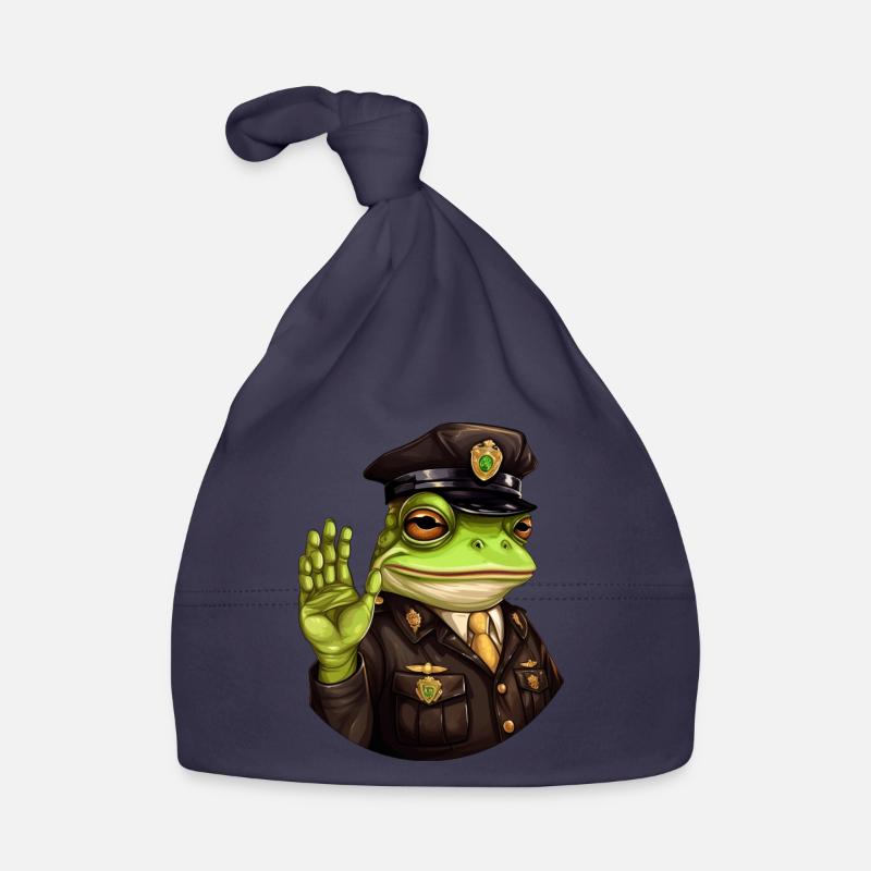 Frog Policeman Organic Baby Cap