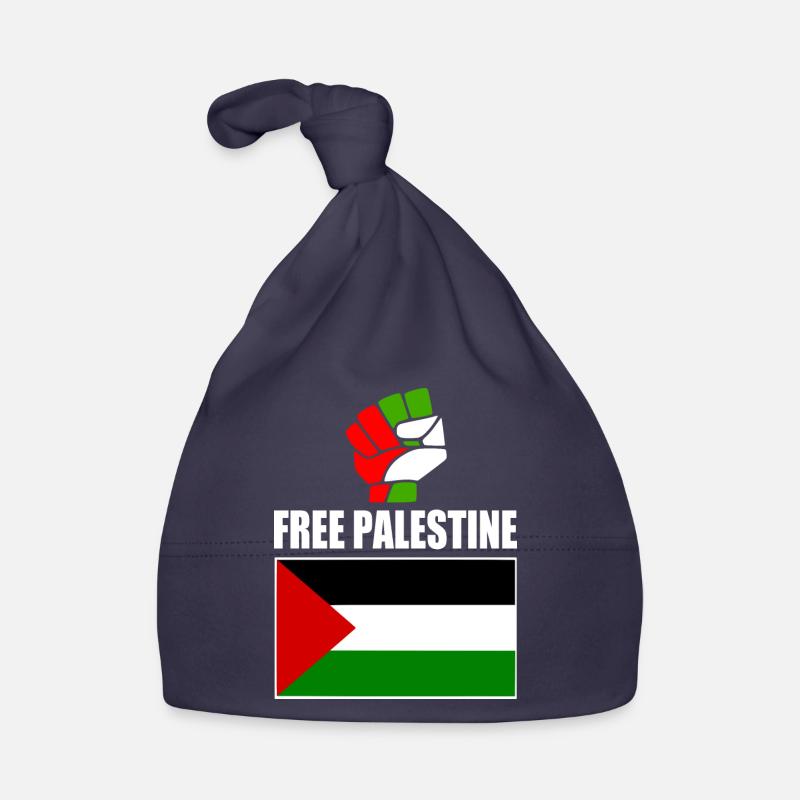 Free palestine - Bonnet bio Bébé - marine