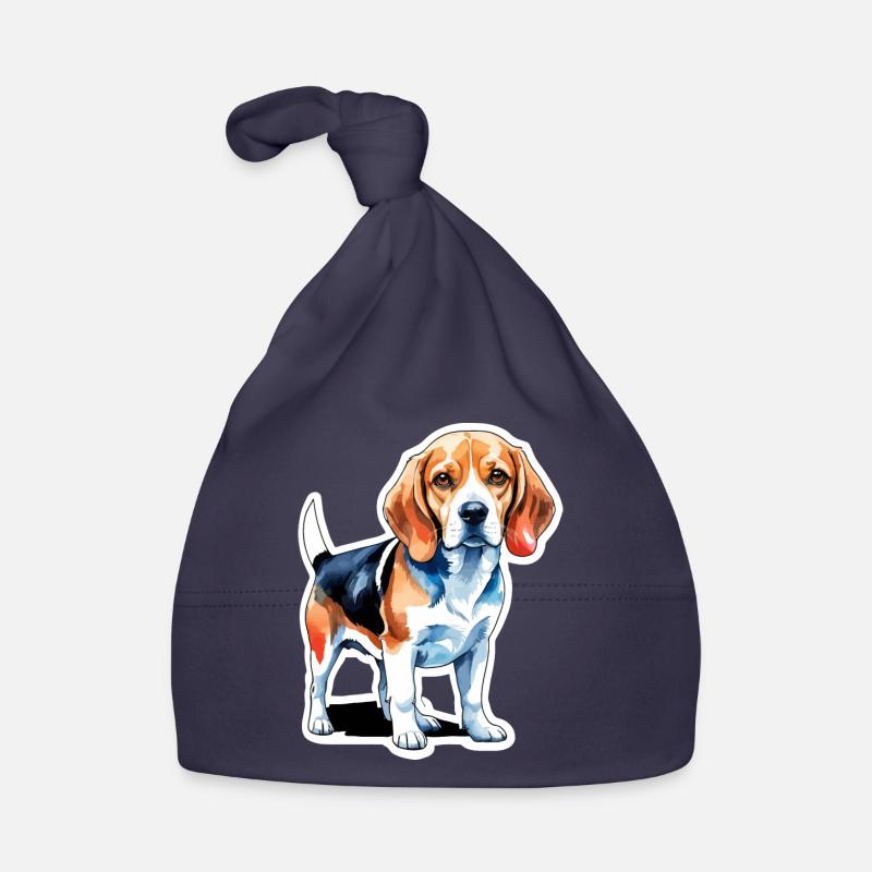 Beagle Aquarelles Bonnet bio Bébé