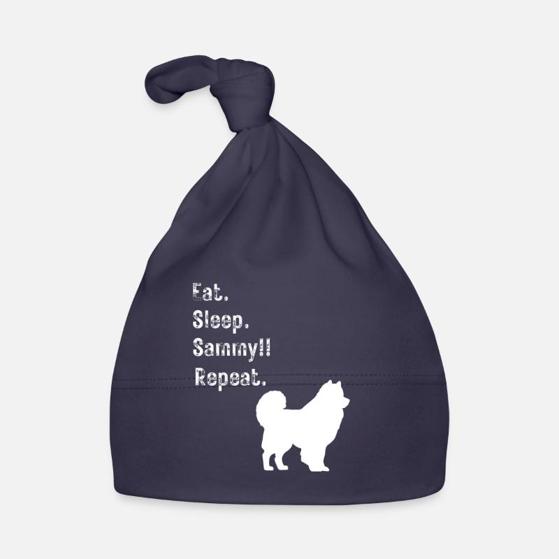 Funny Eat Sleep Sammy (Samoyède) Répéter Bonnet bio Bébé