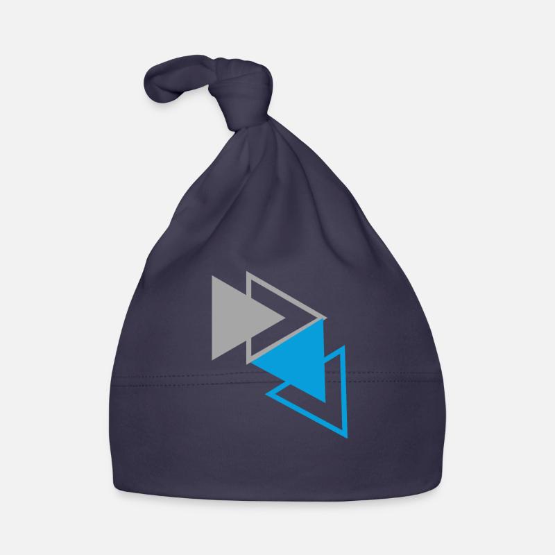 « Triangles Bleu Gris Design » Bonnet bio Bébé