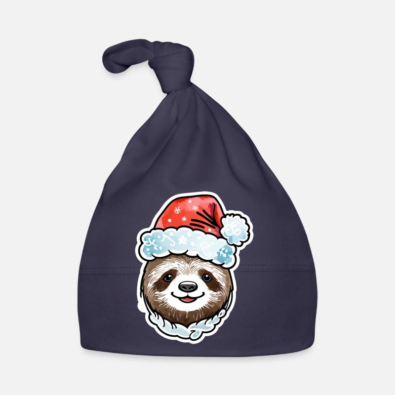 Sloth Christmas Drawing Organic Baby Cap