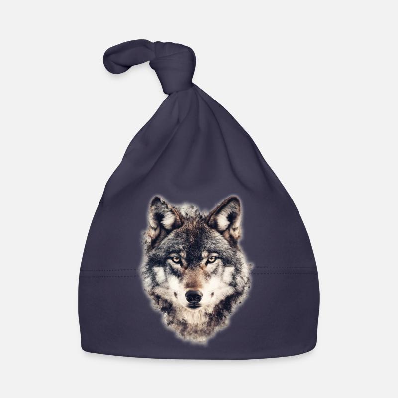 Wolf Gesicht Baby Bio-Mütze