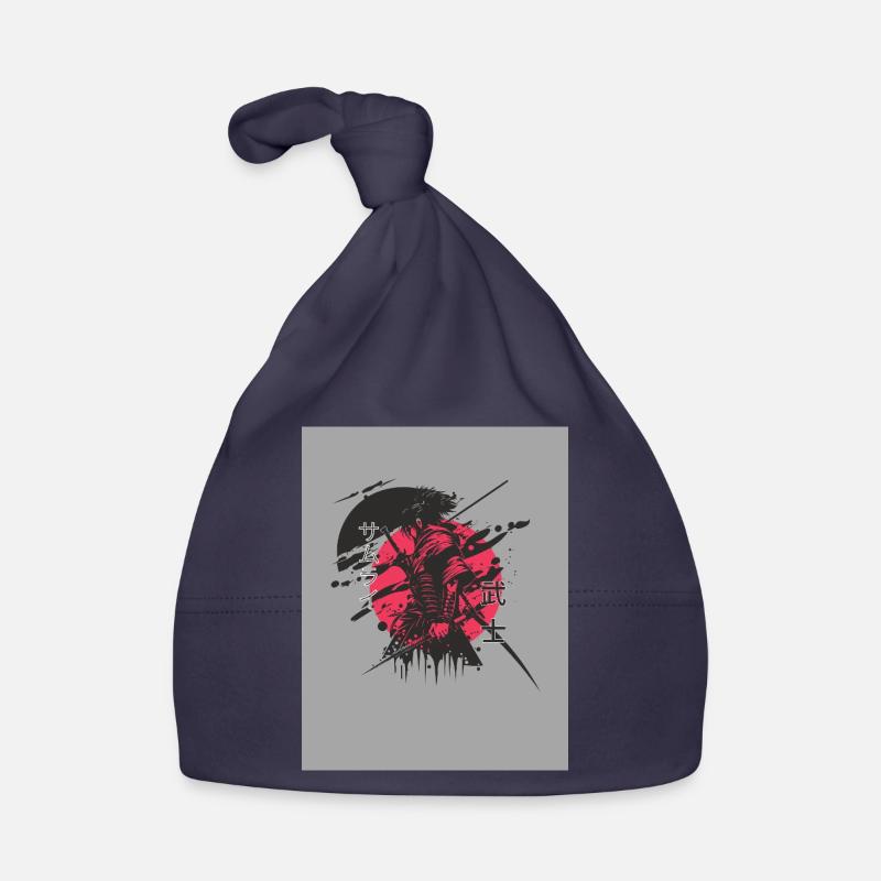Red and black samurai Baby Bio-Mütze