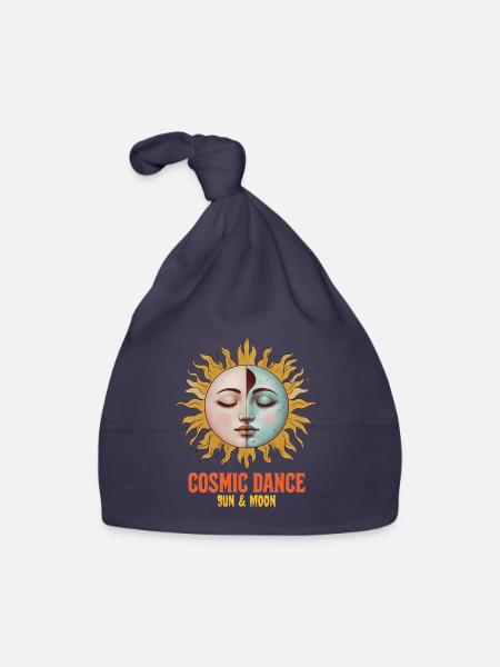 Danse Cosmique Spiritualité Cadeau - Bonnet bio Bébé - marine - Devant