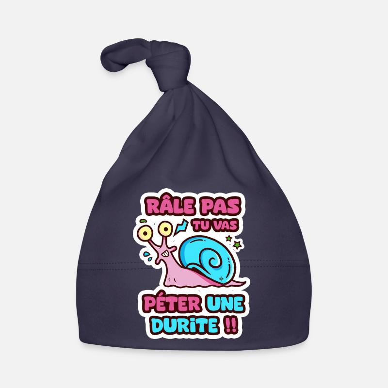 Râle pas tu vas péter une durite humour sticker - Bonnet bio Bébé - marine