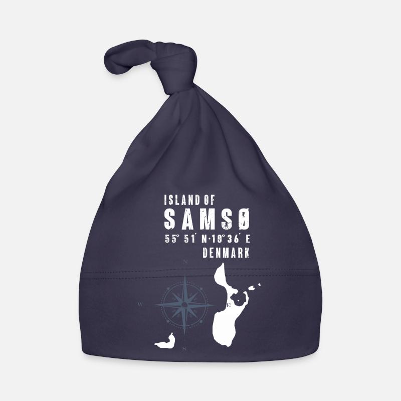 Samsø Samsoe Inselumriss Kompass Baby Bio-Mütze