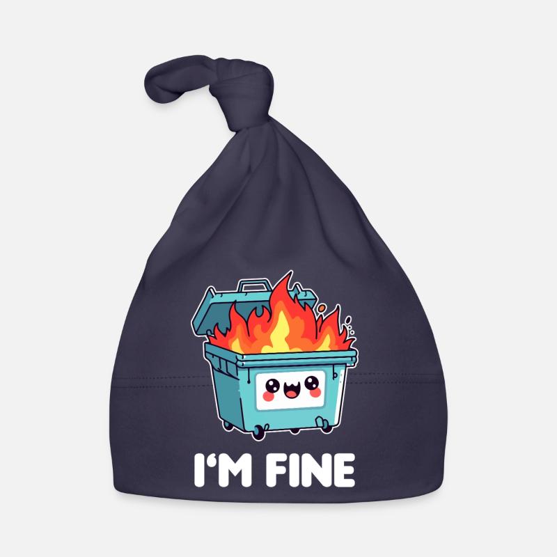 Kawaii Burning Trash Can Organic Baby Cap