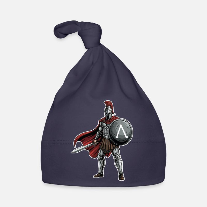 Hoplite Spartan Lambda Shield Sword Mascot Organic Baby Cap