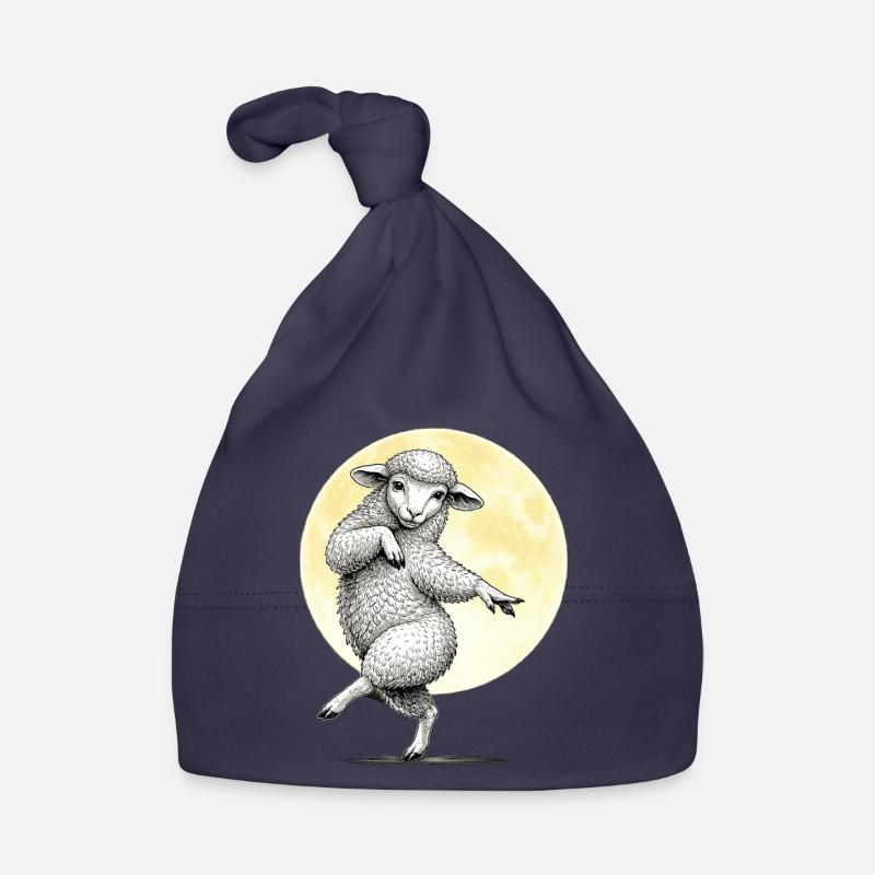 Moon Dancing Sheep Illustration Organic Baby Cap
