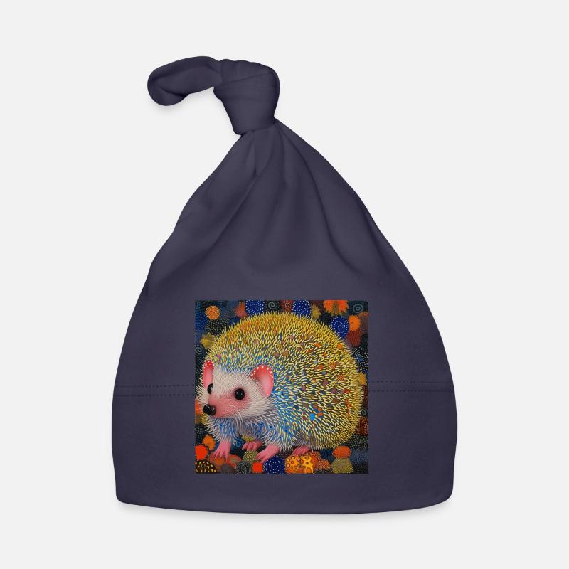 igel, bunt, tier, geschenk, geschenkidee - Baby Bio-Mütze - Navy
