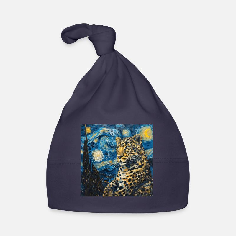 leopard, Van Gogh, Sternennacht Baby Bio-Mütze