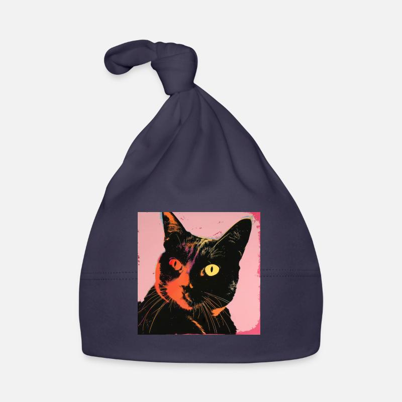 Katze, katzenmotiv, popart, geschenk, geschenkidee Baby Bio-Mütze