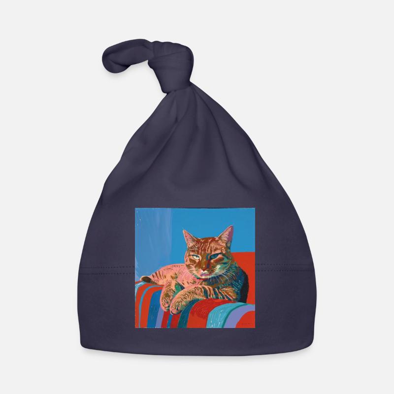Katze, katzenmotiv, popart, geschenk, geschenkidee Baby Bio-Mütze