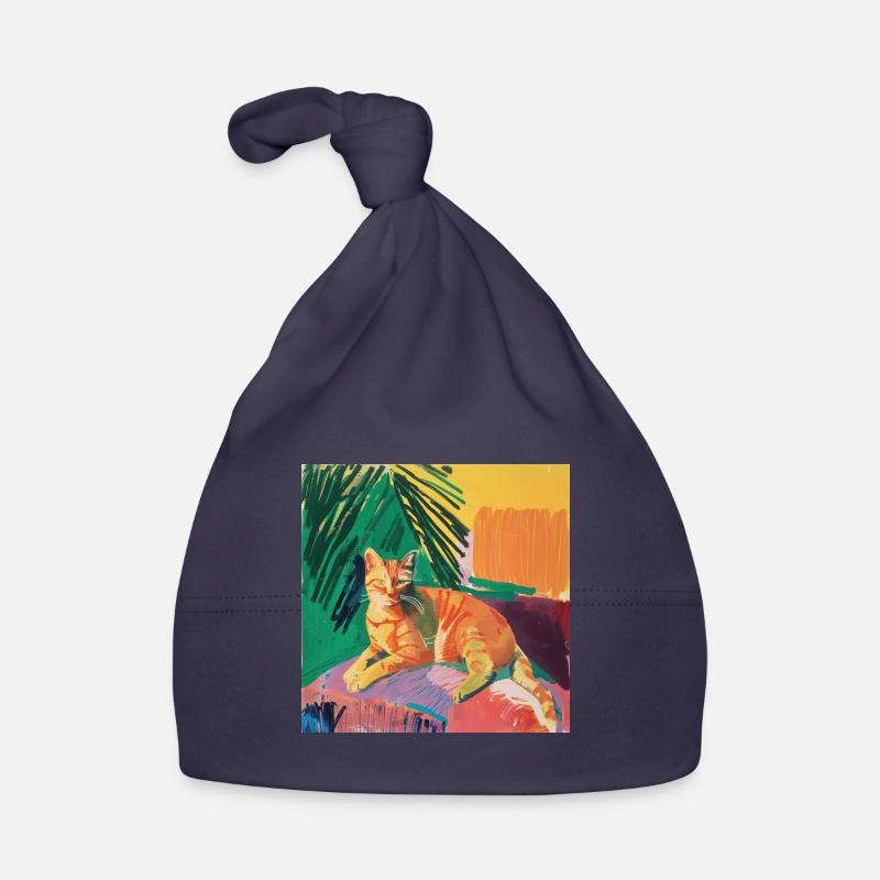 Katze, katzenmotiv, popart, geschenk, geschenkidee Baby Bio-Mütze