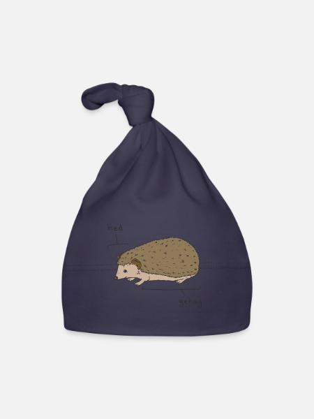Hedgie Hedgehog Anatomy Hedgehog - Baby Bio-Mütze - Navy - Vorne