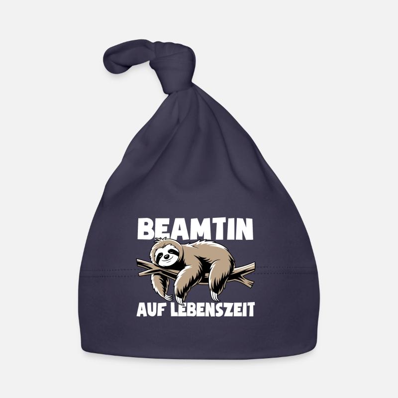 Faultier Beamtin auf Lebenszeit - Spruch Baby Bio-Mütze