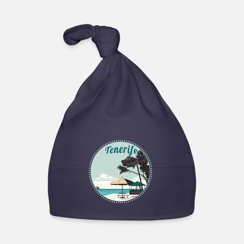 Tenerife Îles Canaries Retro Beach - Bonnet bio Bébé - marine