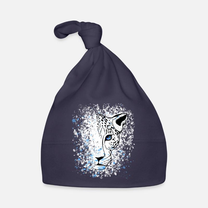 Léopard des neiges Yeux bleus Cool Bonnet bio Bébé