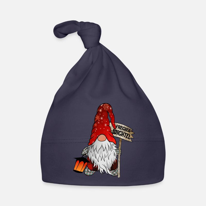 Gnome de Noël effronté Gnome - Bonnet bio Bébé - marine