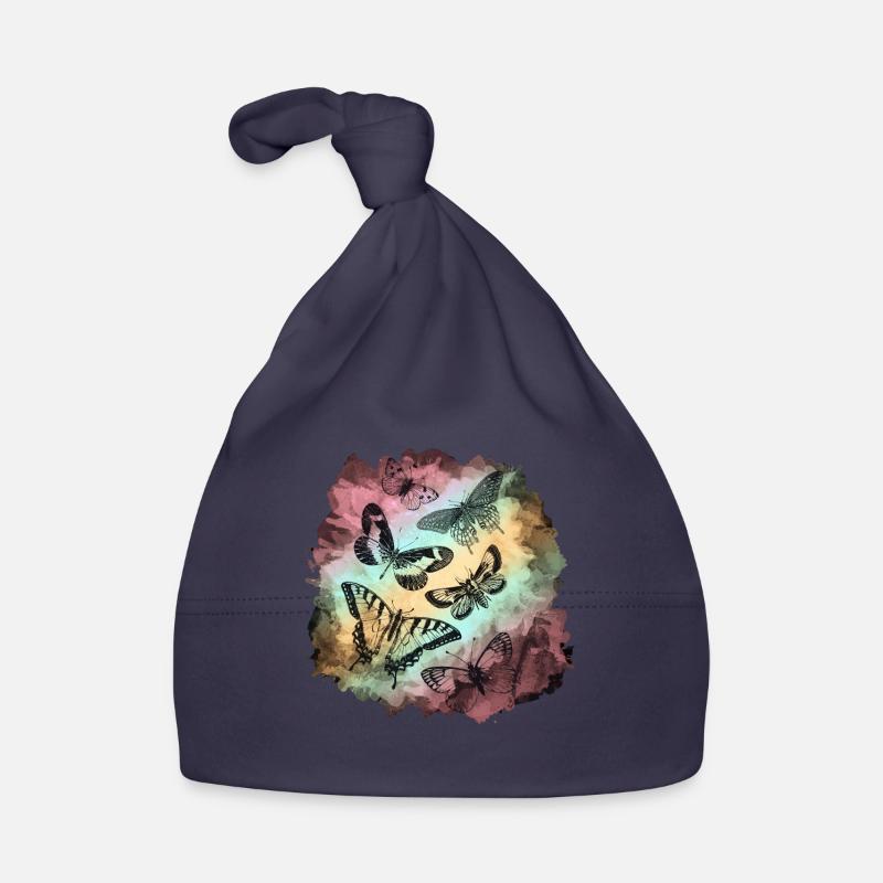 Bunte Schmetterlinge Soft Grunge Baby Bio-Mütze
