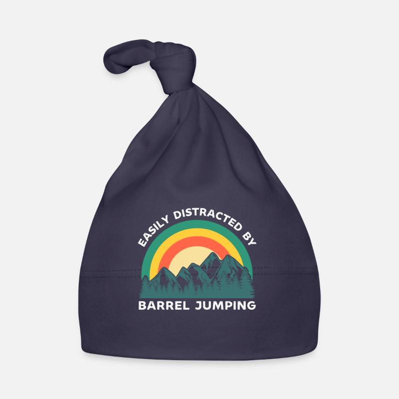 Easily distracted by Barrel Jumping Organic Baby Cap
