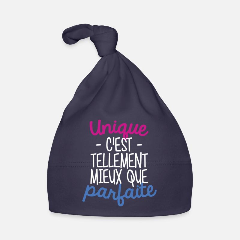 Unique c'est tellement mieux que parfaite Bonnet bio Bébé