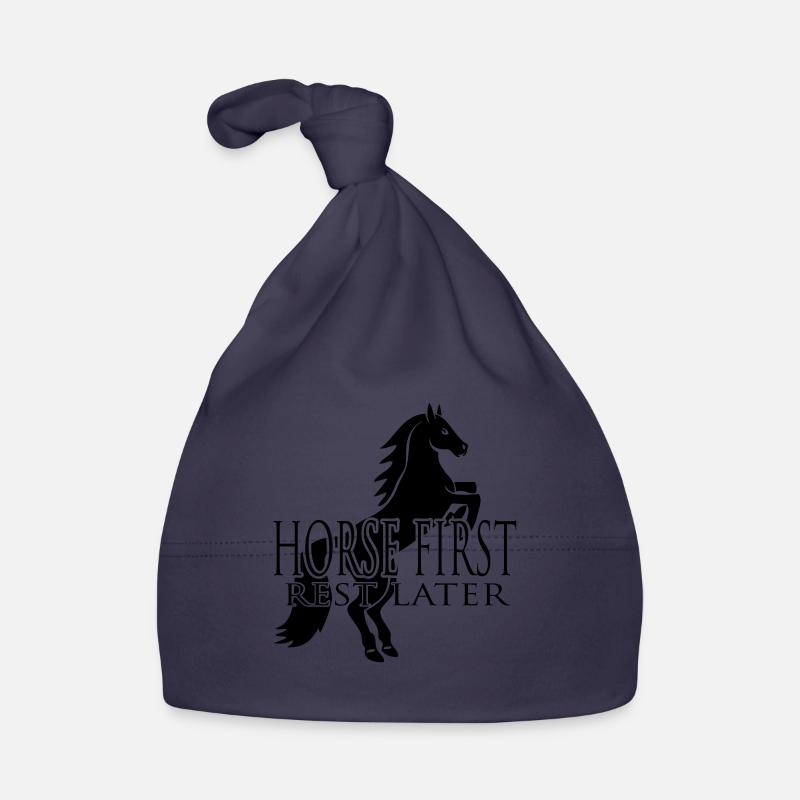 Horse first - rest later Motiv 2 Baby Bio-Mütze