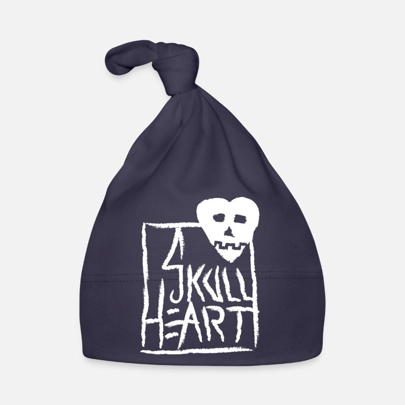 SkullHeart Logo Square White Baby Bio-Mütze