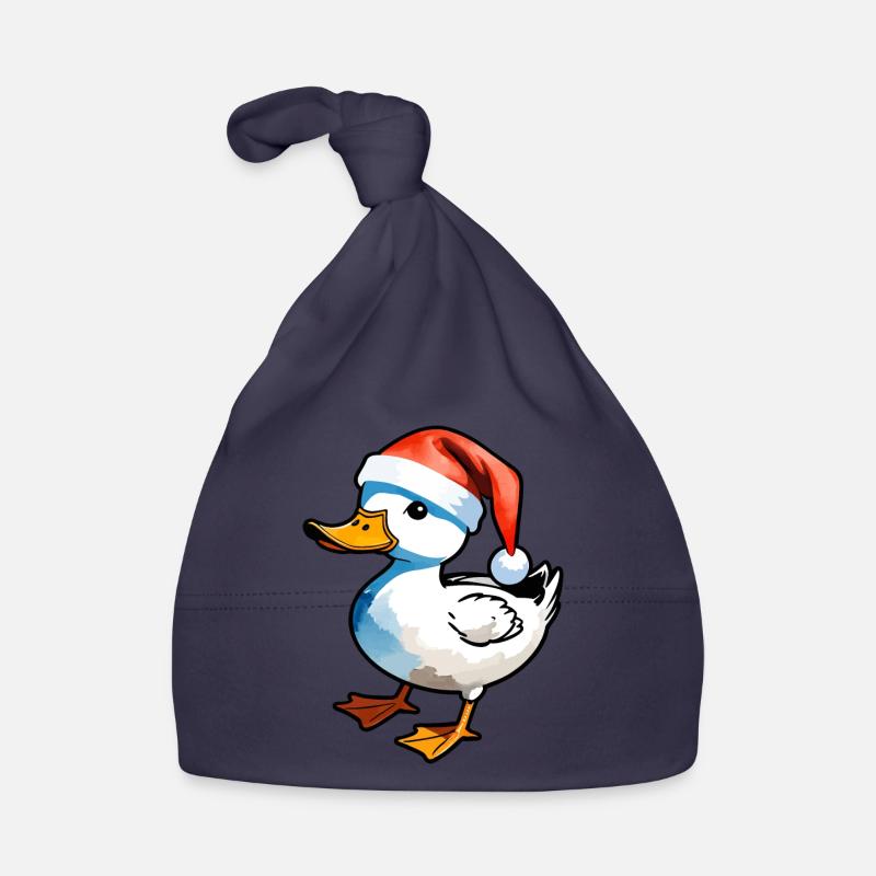 Duck Christmas Drawing Organic Baby Cap