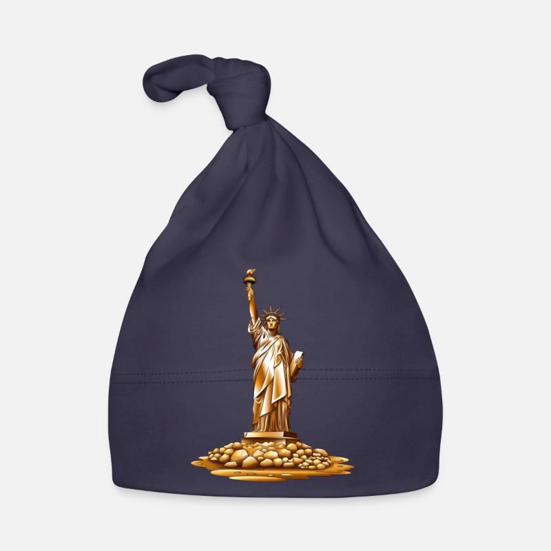 Statue de la torche dorée de la Liberté Bonnet bio Bébé