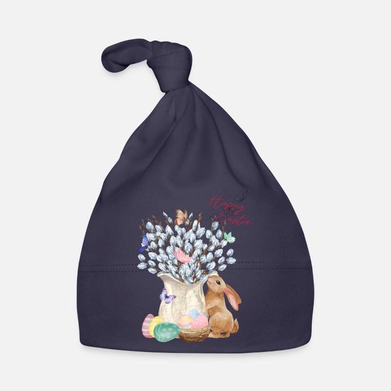 Happy Easter - Willow with Easter Eggs Organic Baby Cap