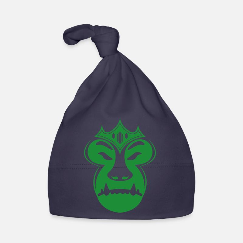 Masque Tribal Couronné Vert - Bonnet bio Bébé - marine