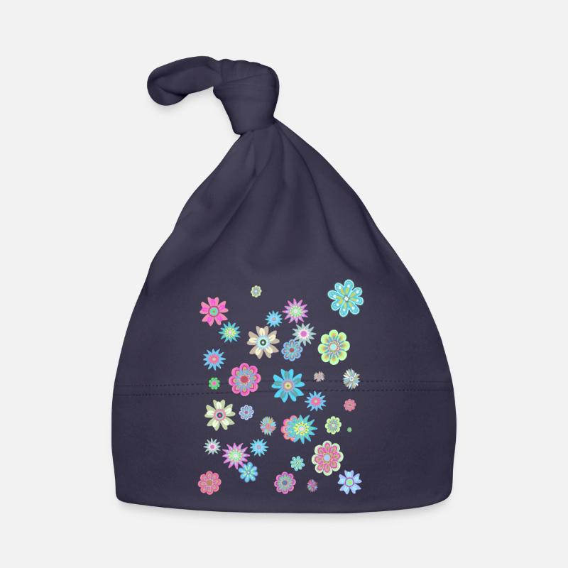 Colorful Floral Patterns for Spring Clothes Organic Baby Cap