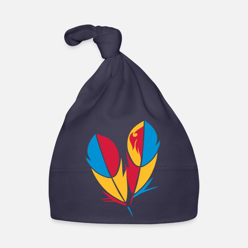 Two colorful feathers in bright colors Organic Baby Cap