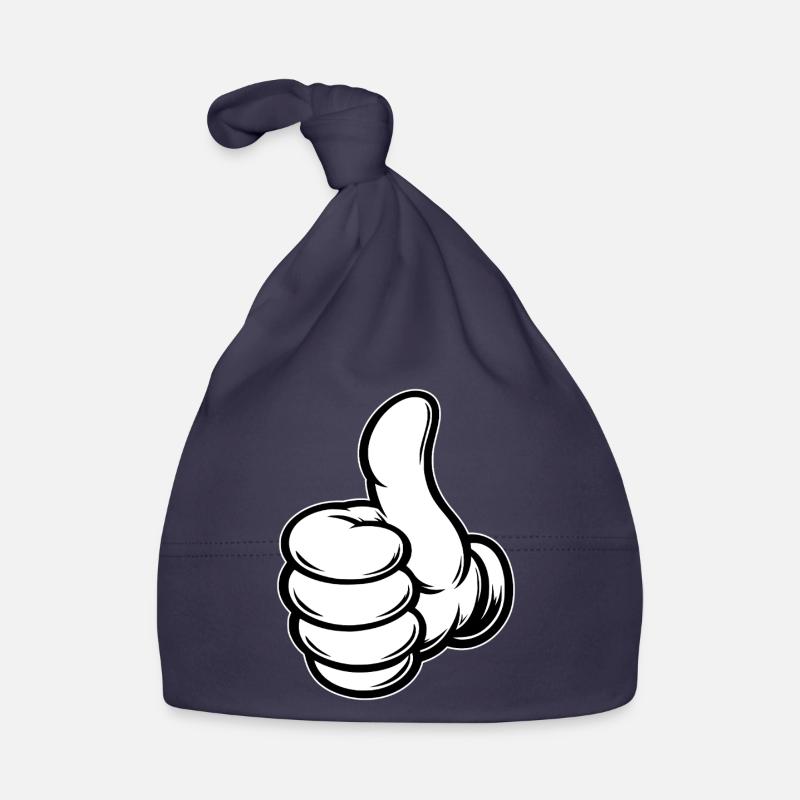 OK Comic Thumbs Up Hand Icon Organic Baby Cap