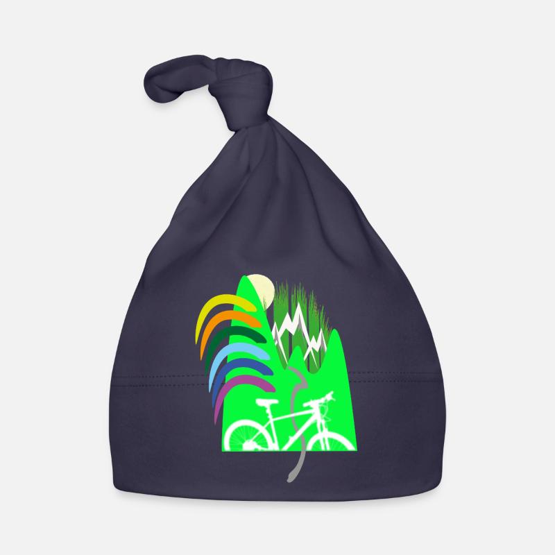 Cycle path mountains rainbow Organic Baby Cap
