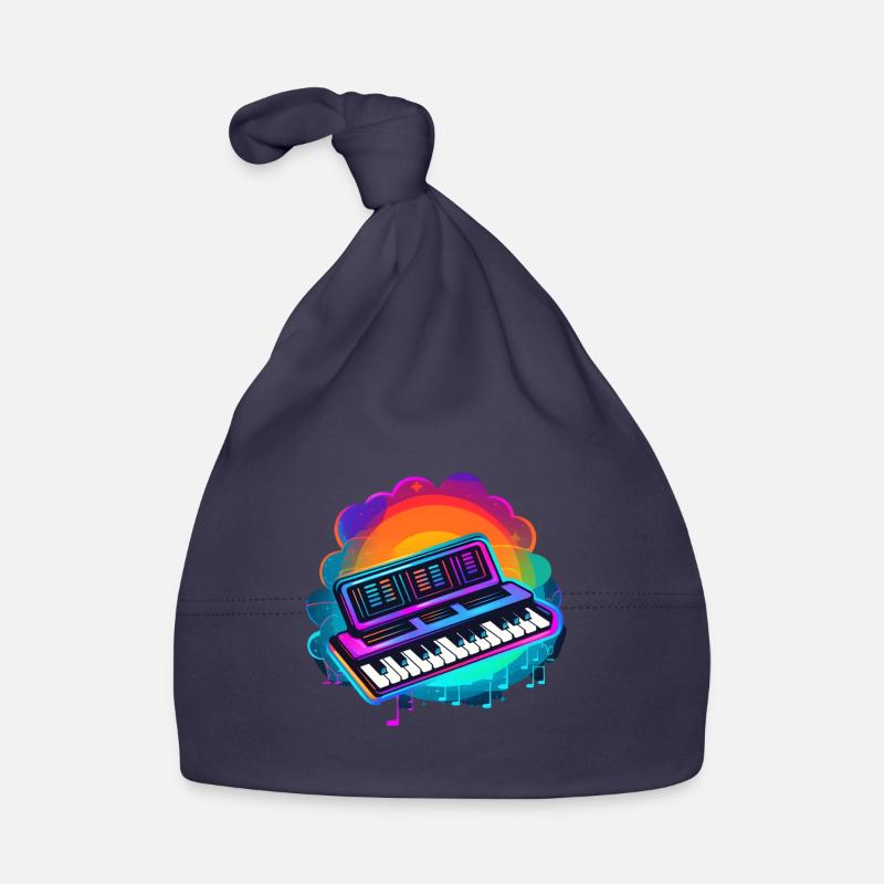 Keyboarder Synthwave 80s Gift Organic Baby Cap