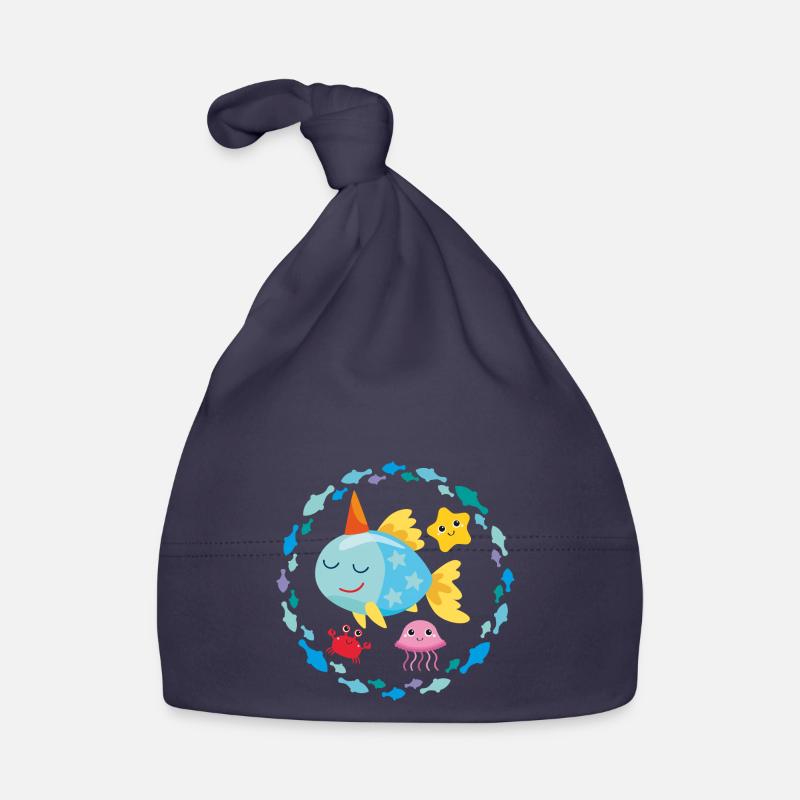 Kleiner Einhornfisch Baby Bio-Mütze