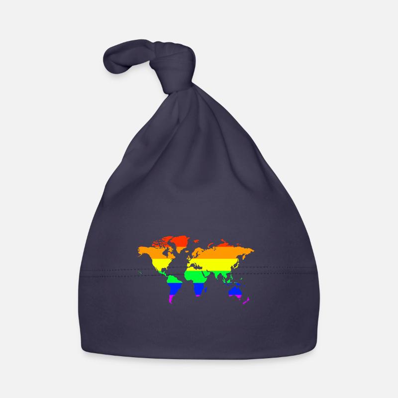 Rainbow World - Drapeau du monde de sortie Bonnet bio Bébé