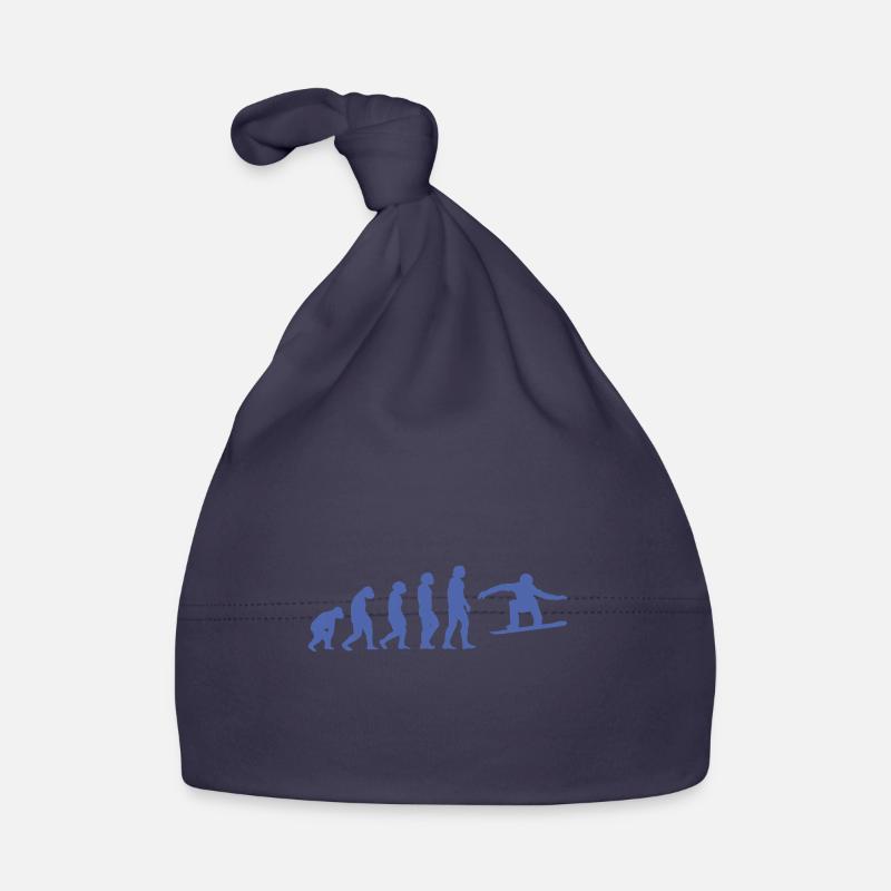 Snowboarder Evolution Silhouette Minimalist Organic Baby Cap