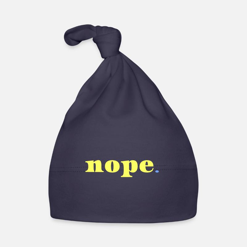 Nope Statement Saying Irony Minimal Style - Organic Baby Cap - navy