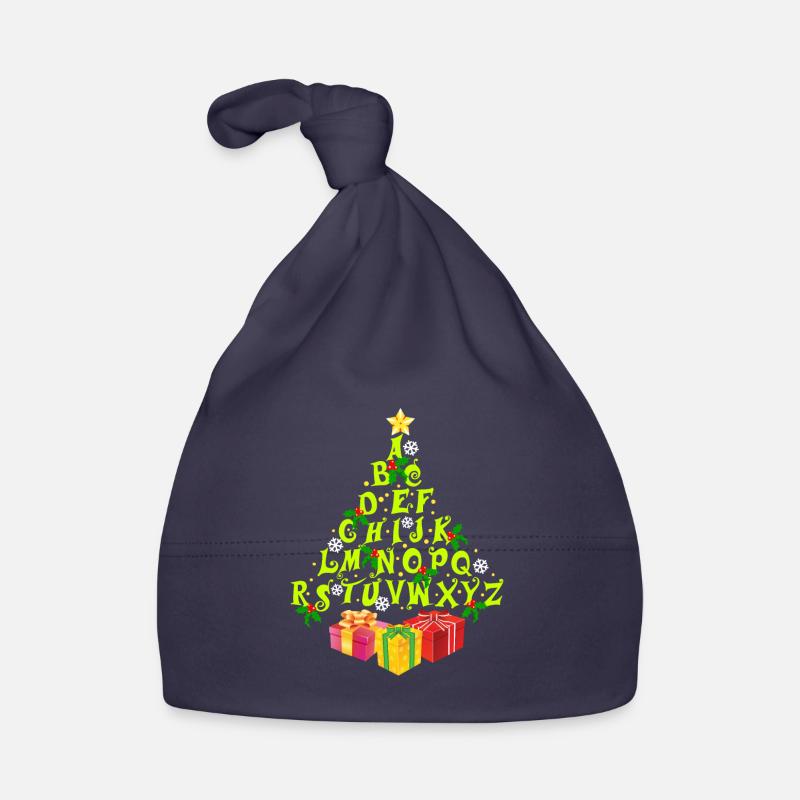 Lustiger Alphabet Weihnachtsbaum für Lehrer oder Baby Bio-Mütze