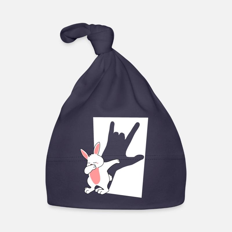 Rock n' Roll Rabbit - Organic Baby Cap - navy