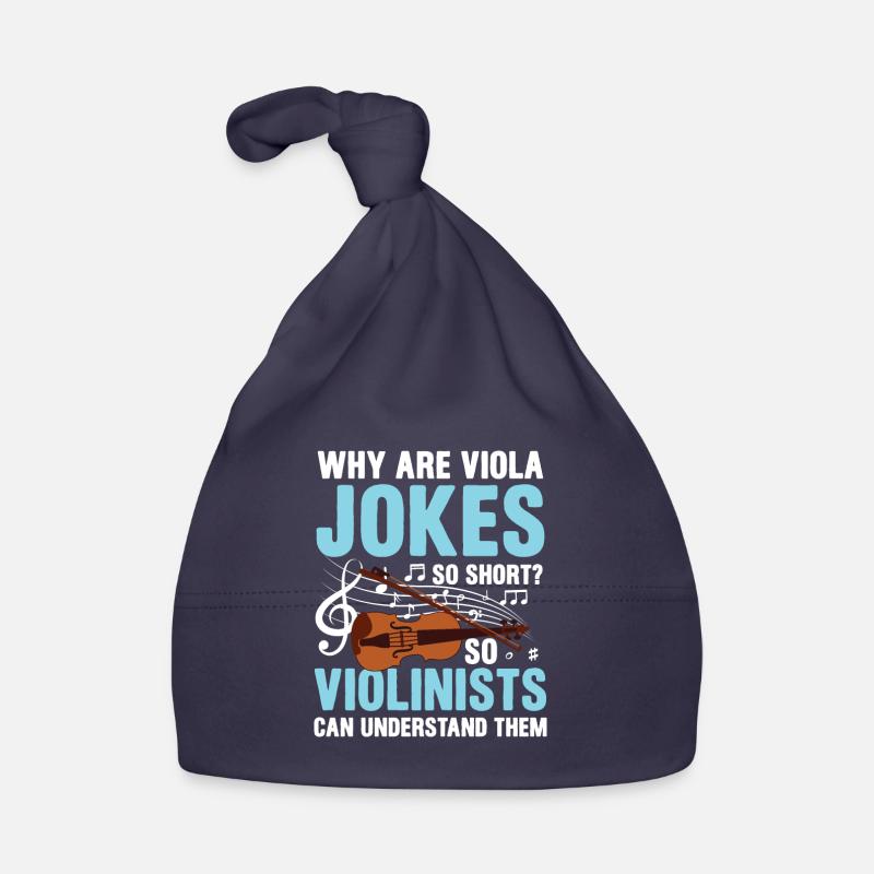 Why Are Viola Jokes So Short? Violinists - Baby Bio-Mütze - Navy