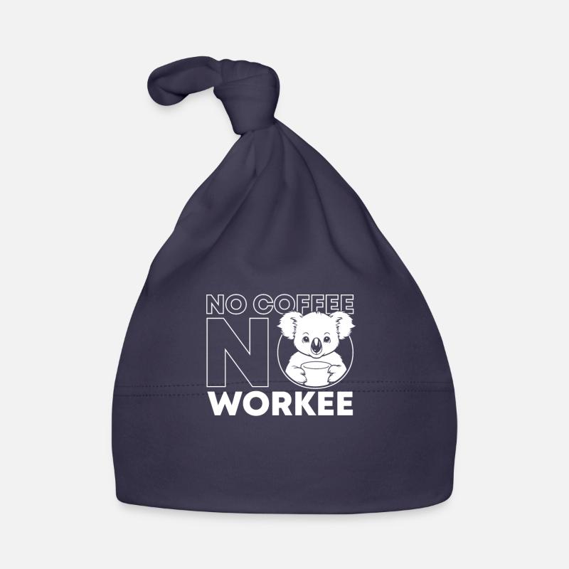 Kaffee Cafe Koalabär No Coffee No Workee Baby Bio-Mütze