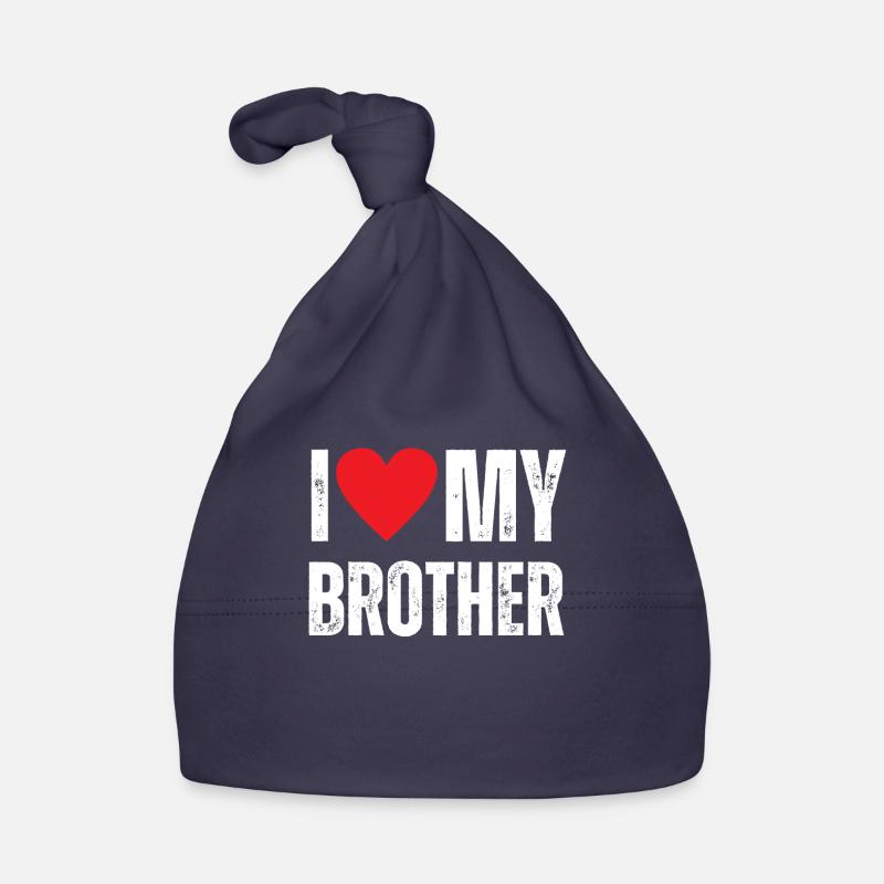 J’aime mon frère - Bonnet bio Bébé - marine