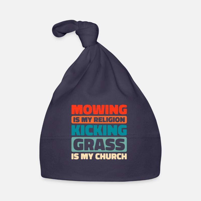 Lawn mower mowing Organic Baby Cap