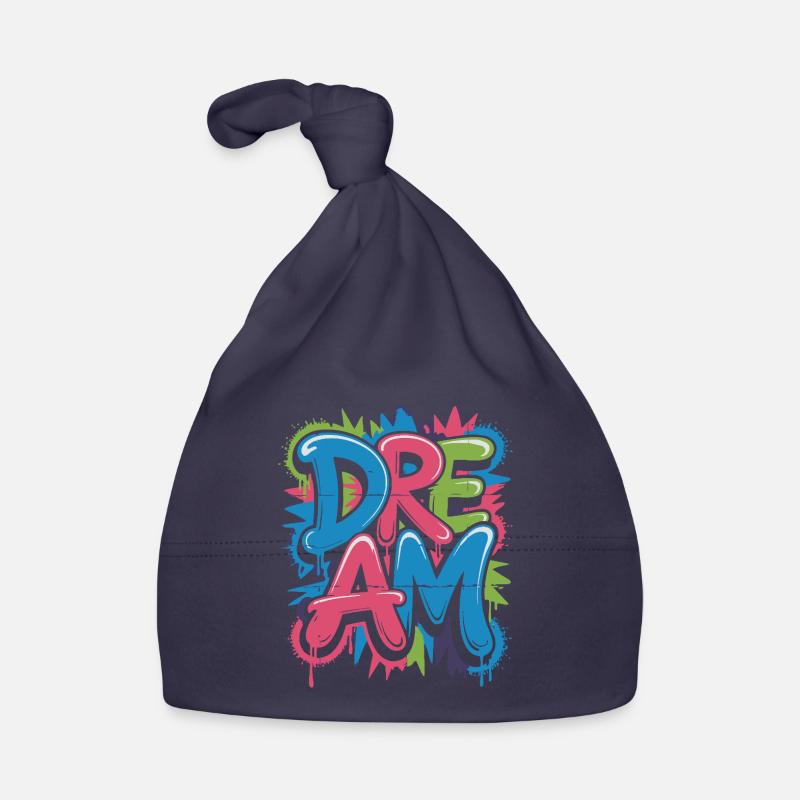 DREAM Graffiti Design voller Farbe und Motivation Baby Bio-Mütze