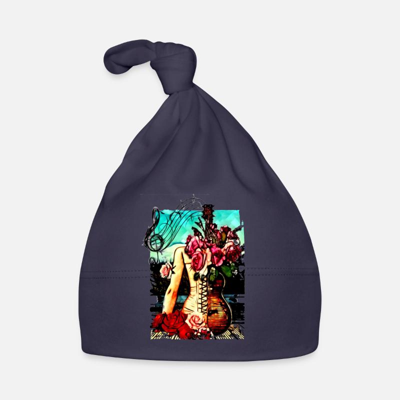 guitar hips - Organic Baby Cap - navy
